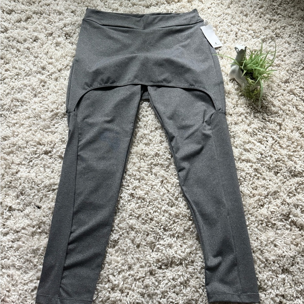 Chris Sports Lina Pop Brazilian workout grey leggings skort tuck exercis…